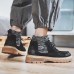 Men Boots Male Leather Boots Fashion Short Boots British Style High Top