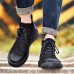 Men's Boots Large Size Leather High-top Shoes Male Velvet Boots