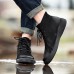 Men's Boots Large Size Leather High-top Shoes Male Velvet Boots