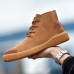 Men's Boots Large Size Leather High-top Shoes Male Velvet Boots