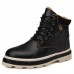 Men's British Work PU Leather Boots High-top Plus Velvet Thick Snow Shoes