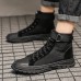 Men's Shoes Autumn Retro Boots Short Boots Male Canvas High-top Sneakers