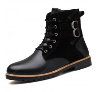 Winter Outdoor Fashion Casual Plus Velvet High-top Men's Boots Shoes