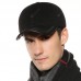 Autumn Winter New Woolen Black and Gray Baseball Cap Men's Ear Caps European and American Hats Men's Winter Thick Men's Hats