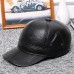 Baseball Cap Men's Autumn Winter Warm Ear Ear Cow Leather Duck Ti Cap Outdoor Sunshade Haining Leather Hat