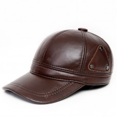 Baseball Cap Men's Autumn Winter Warm Ear Ear Cow Leather Duck Ti Cap Outdoor Sunshade Haining Leather Hat