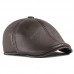 Fashion PU Leather Beret Warm Solid Color Leisure Hat