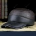 Haining Leather Cap Splicing Stretch Adjustable Head Layer Leather Tongue Cap Warm Ear Winter Hat