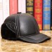 Leather Hat Men's Winter Warm Thicken Toors Ear Baseball Duck Skin Hat