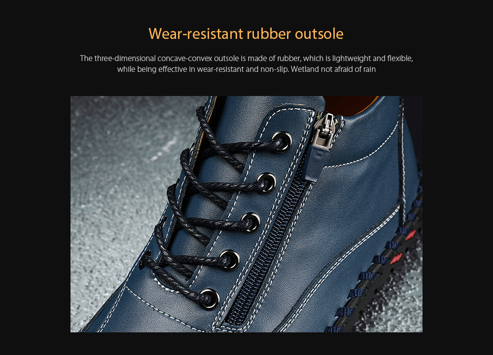 Men Leather Casual Shoes Wear-resistant rubber outsole